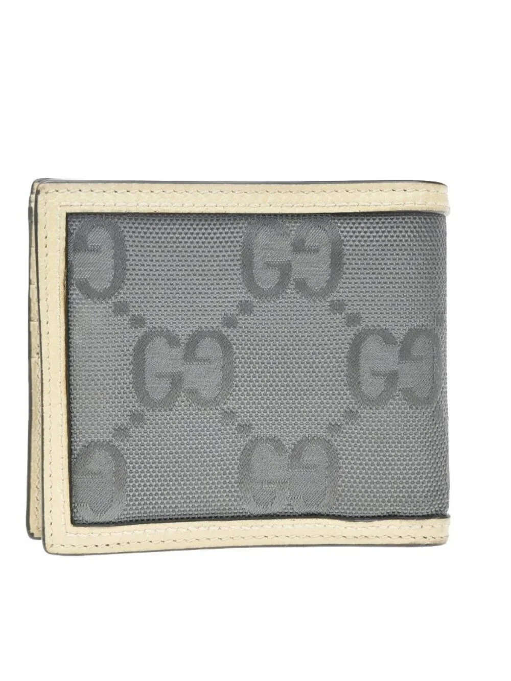 Gucci Off the Grid GG Logo Bifold Wallet Gray Nylon Leather